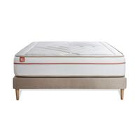 BETT Le Paisible Memory-Schaum 200 x 200 cm h1 - Kit Bettgestell Beige - Beige, Karton/Holz (200/200cm) - Marmottes & Co