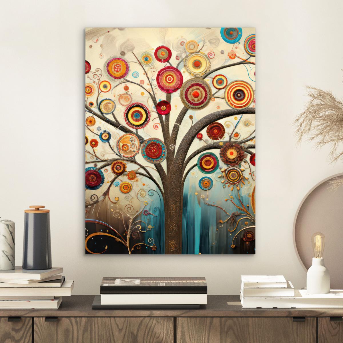 METALLBILD Baum - Baum des Lebens - Farbe 30x40 cm - Braun, Metall (30/40cm) - MuchoWow