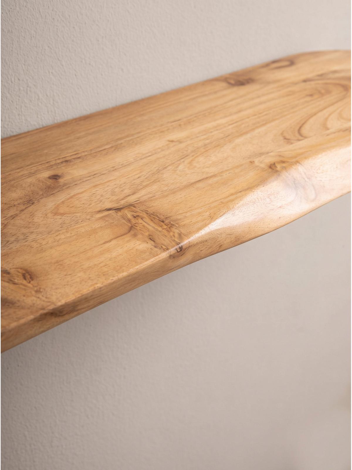 WANDREGAL ARANDA, Akazie Massivholz, handgefertigt, 80 x 20 x 3 cm - Akaziefarben, Holz (80/3/20cm) - KADIMA DESIGN