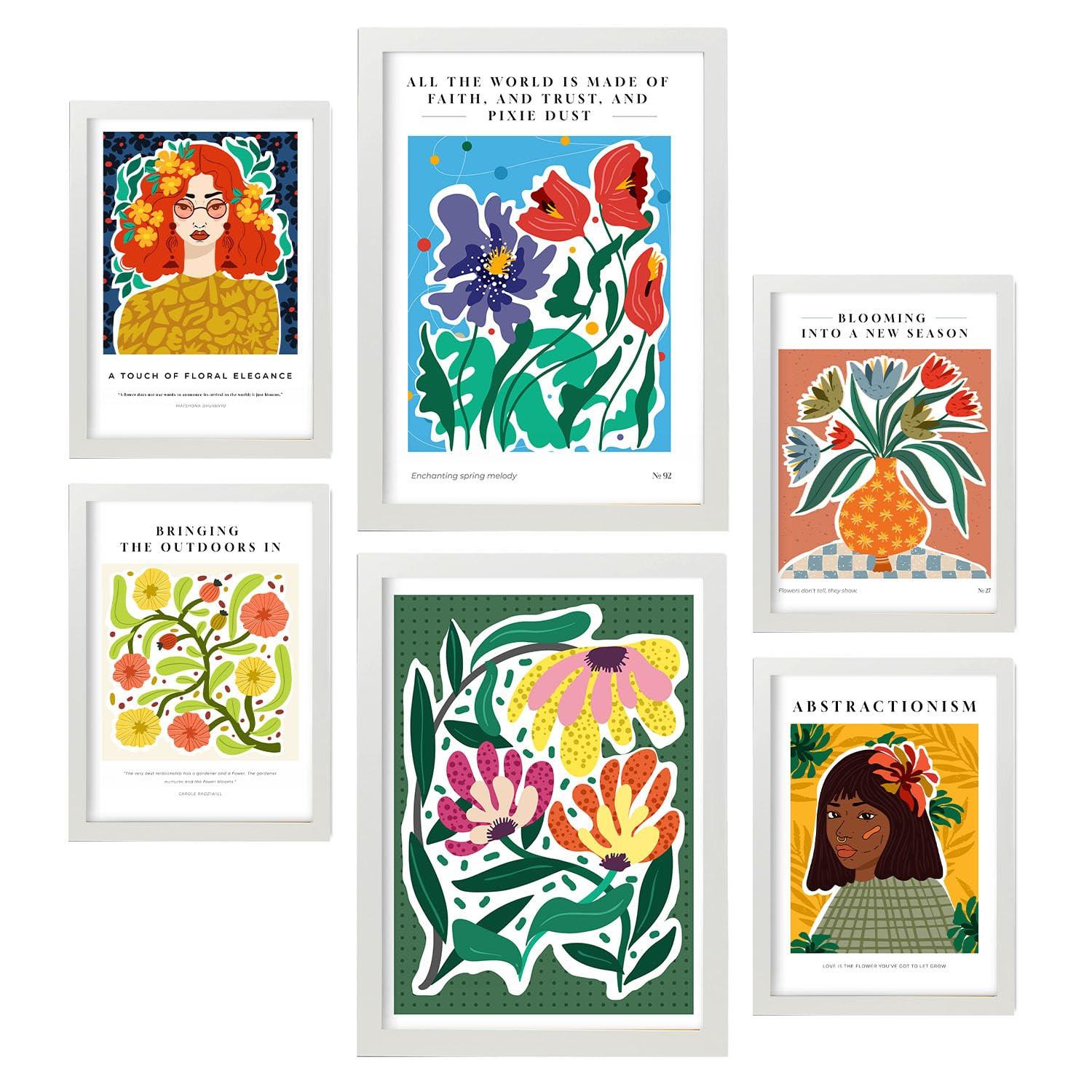 POSTER Set Mit 6 Eden Sheet Zusammenfassung A3 & A4 Weißer Rahmen - Weiß, Papier (29/3cm) - Nacnic