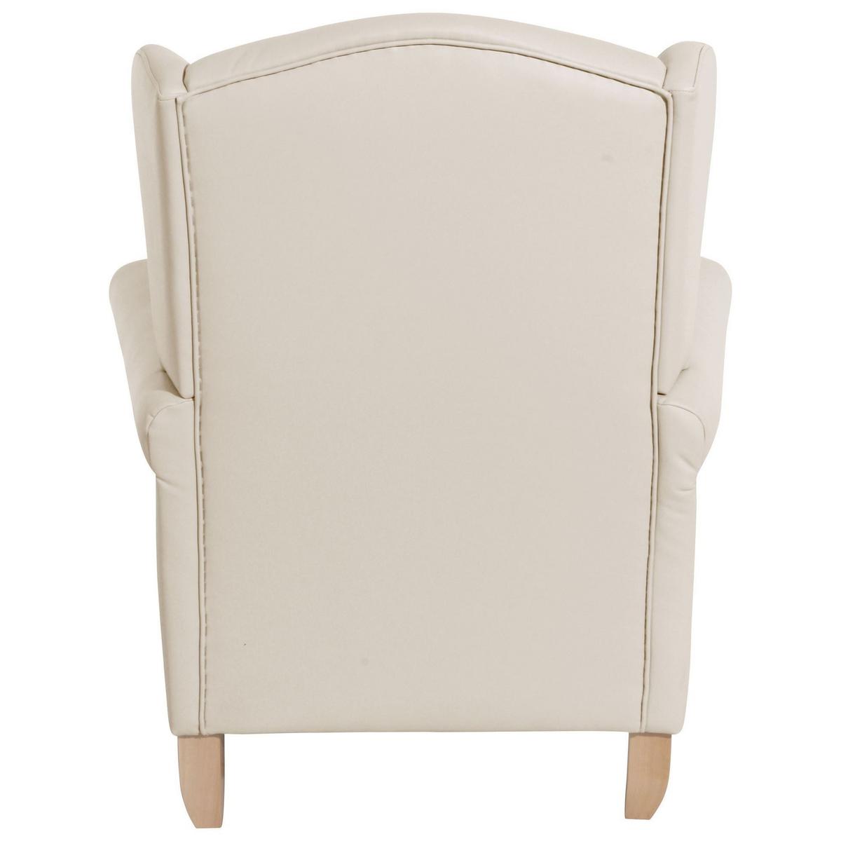 OHRENSESSEL Katria Bezug Kunstleder Buche natur / beige - Weiß, Kunststoff (88/108/84cm) - 58aufmkessel