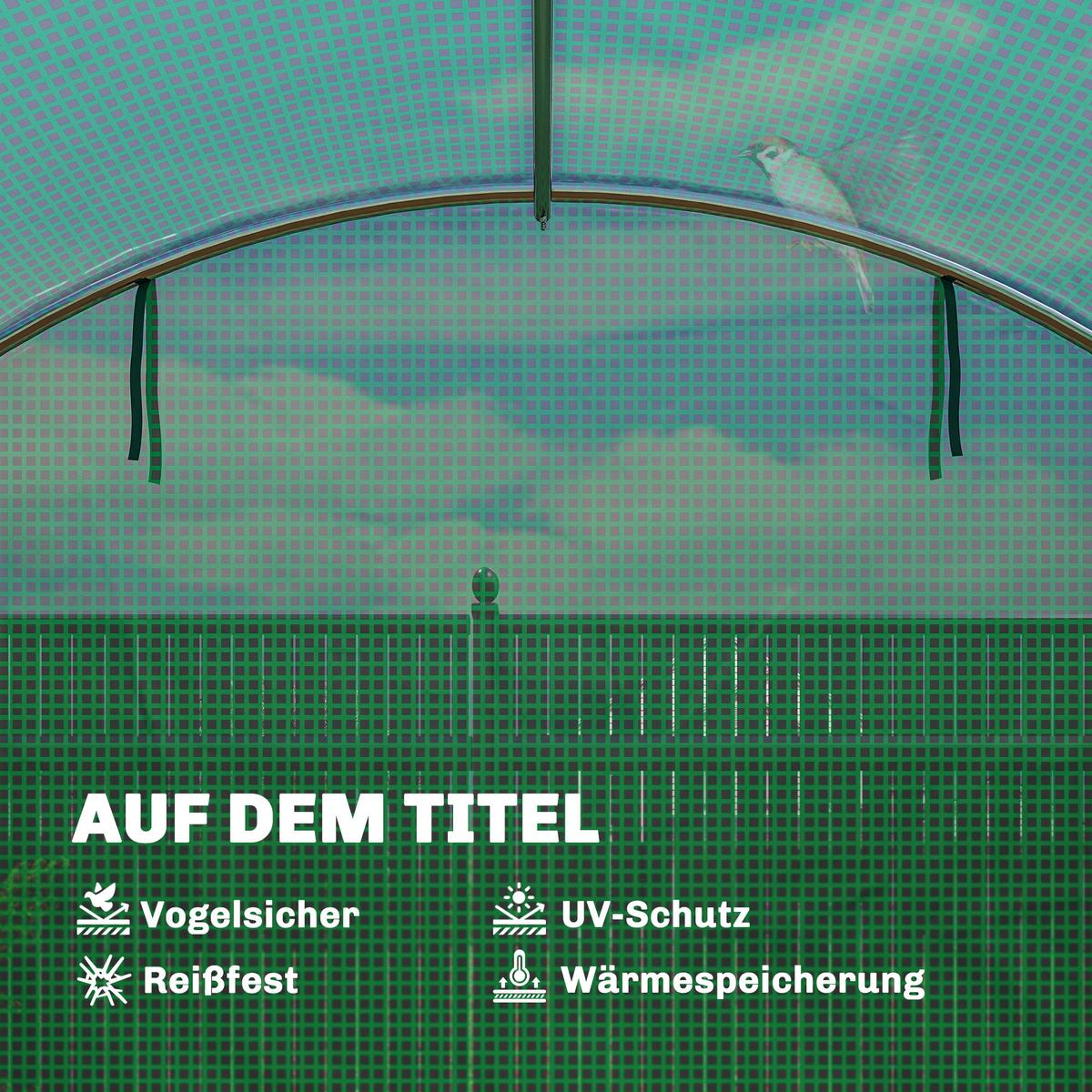 FOLIENGEWÄCHSHAUS PE Stahl Grün - Grün, Metall (295/200/400cm) - Outsunny