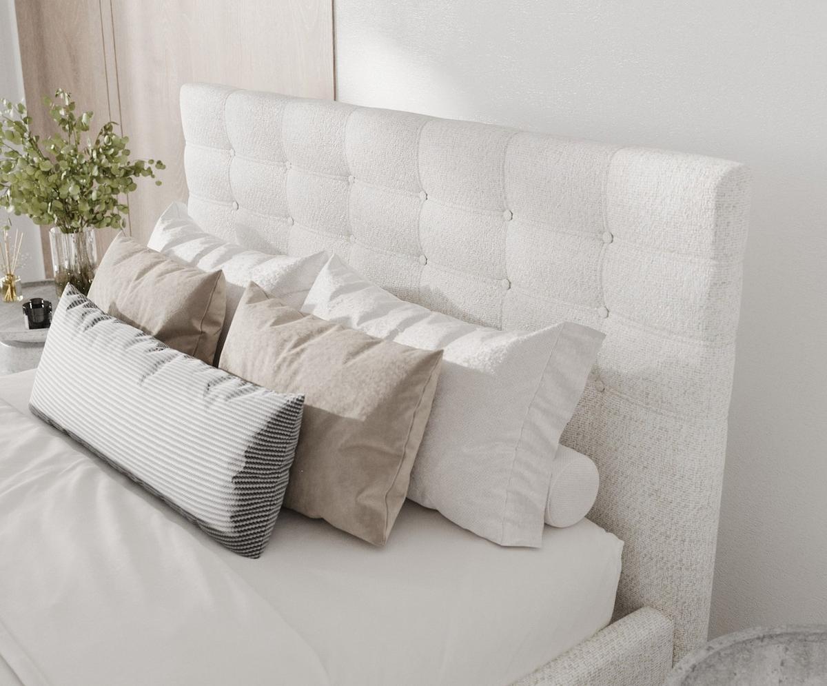 POLSTERBETT Soma 180/200 cm Creme im Neve Stoff - Creme/Naturfarben, Holz/Holzwerkstoff (180/200cm) - AltaBeds