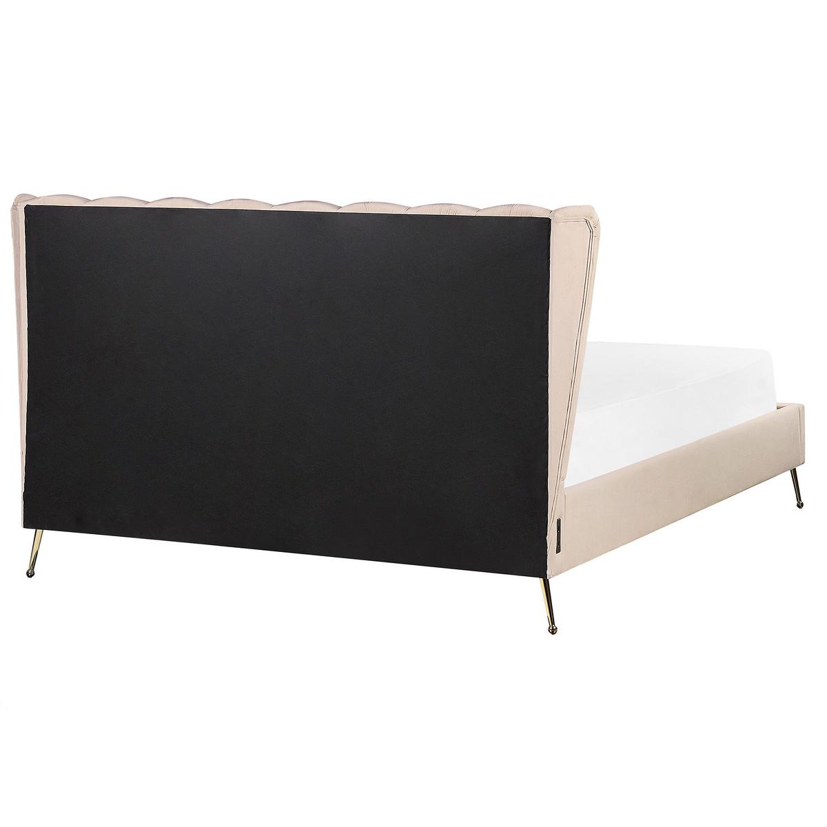 POLSTERBETT 160/200cm Beige Miribel - Beige, Textil (160/200cm) - Beliani