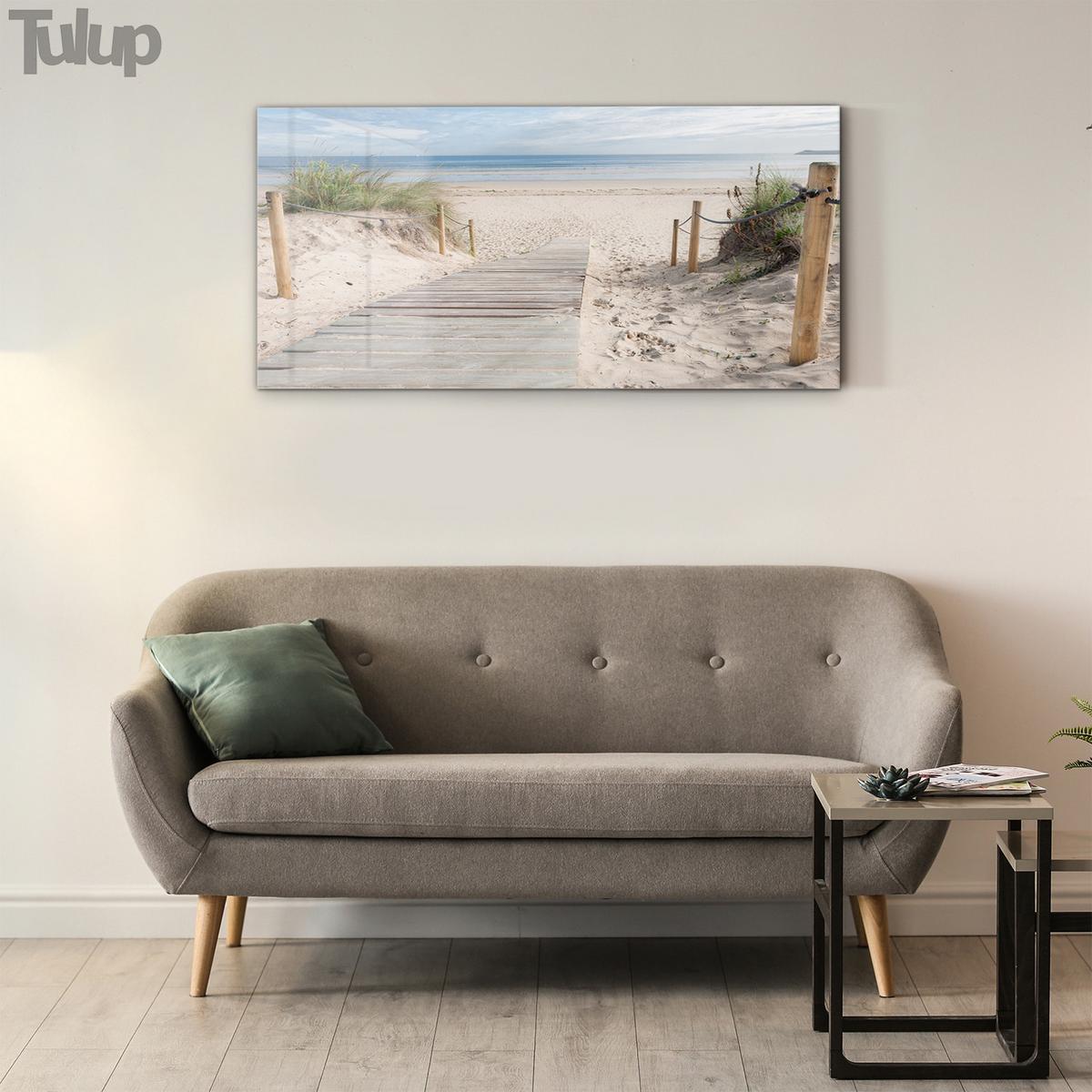 GLASBILD 100x50 cm Meer - Schwarz, Glas (100/50cm) - TULUP