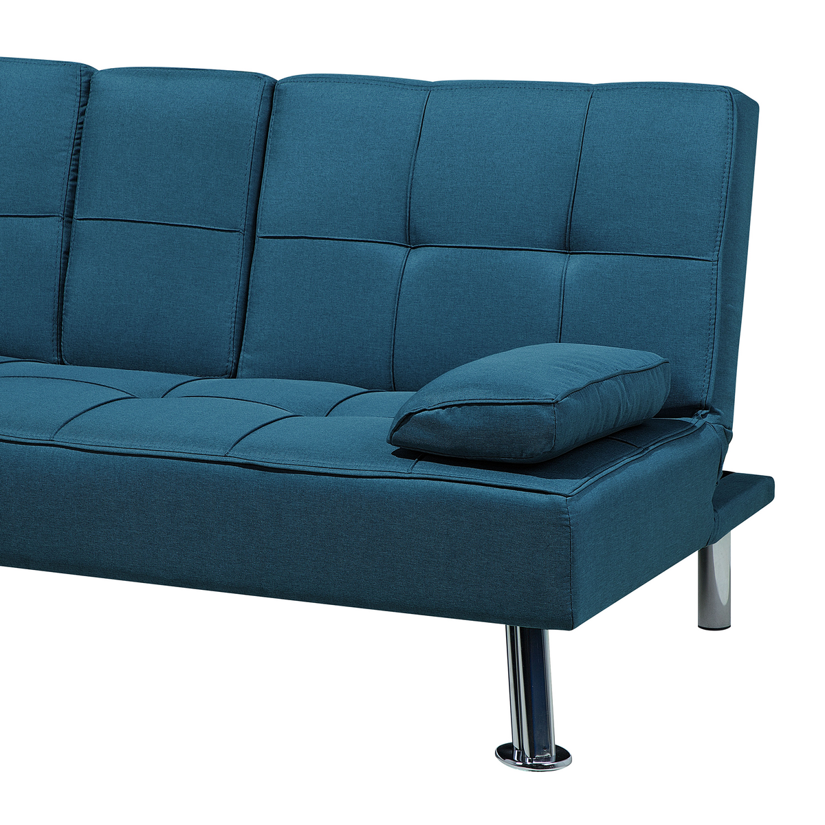 3-SITZER-SCHLAFSOFA Polyester Blau Roxen - Blau, Textil (168/77/81cm) - Beliani