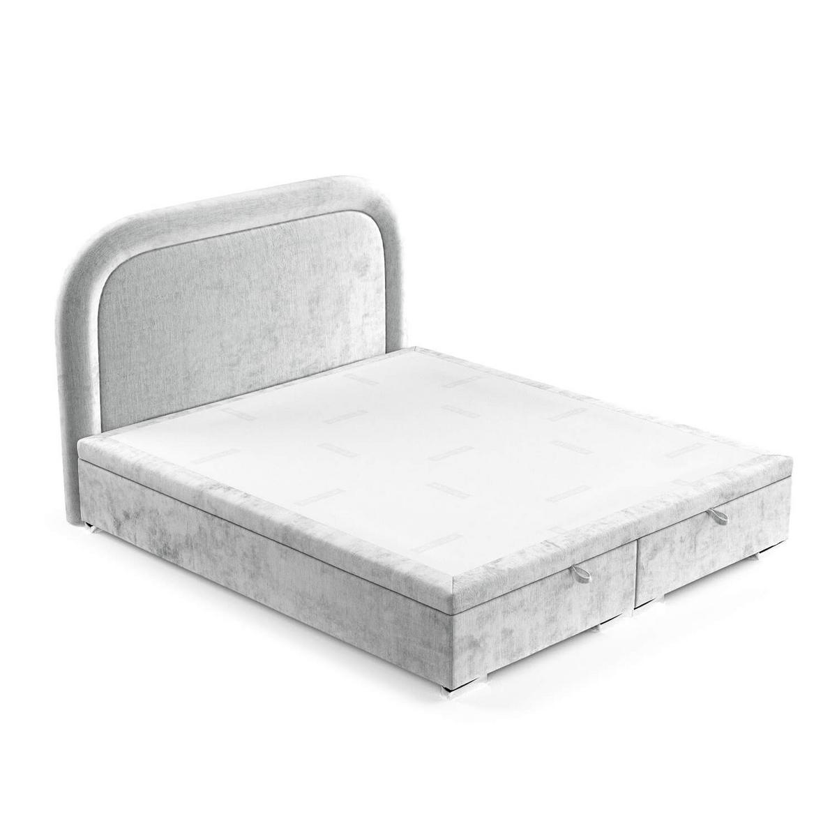 POLSTERBETT Harmony mit Stauraum 120/200 cm Hellgrau im Lotta Stoff - Chromfarben/Hellgrau, Holz/Holzwerkstoff (120/200cm) - AltaBeds