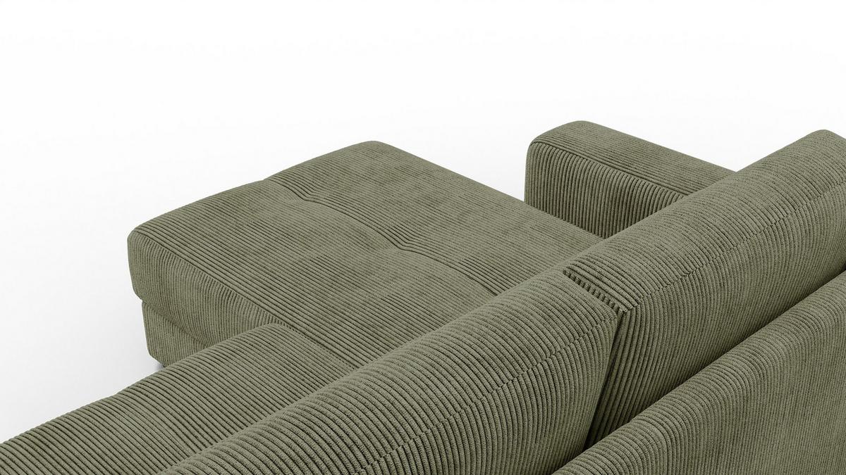 ECKSOFA OLI 4-Sitzer links, olivgrün - Olivgrün, Holz/Textil (295/172cm) - Wozimo