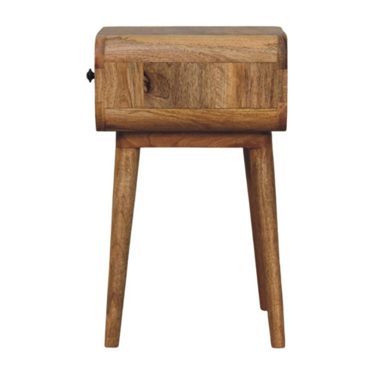 NACHTKASTEN Avora Mini Eichenoptik, 1 Schublade, Beige - Beige/Messingfarben, Holz/Metall (30/49/30cm) - Artisan Furniture