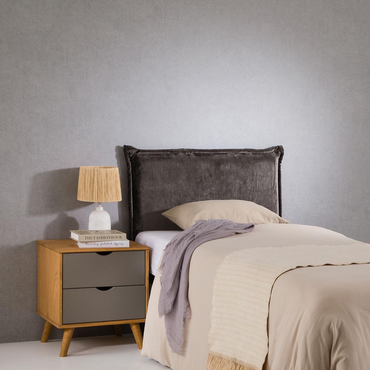 KOPFTEIL DELMO 90x190 cm grau - Grau, Textil (91/99/7cm) - IDIMEX