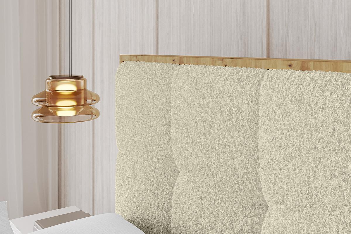 POLSTERBETT mit Bettkasten, Fußteil und Lattenrost, Boxbett ohne Matratze - ENZO7-Z 200x200 - Champagner, Holzwerkstoff/Textil (200/200cm) - ALTDECOR