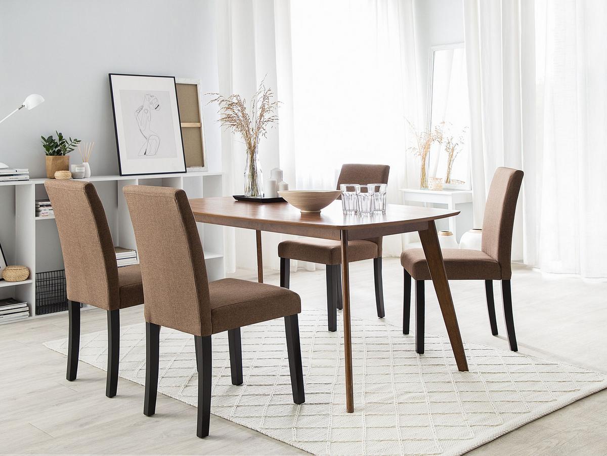 ESSZIMMERSTUHL 2er-Set Polsterbezug Braun Broadway - Braun, Holz/Textil (44/92/45cm) - Beliani