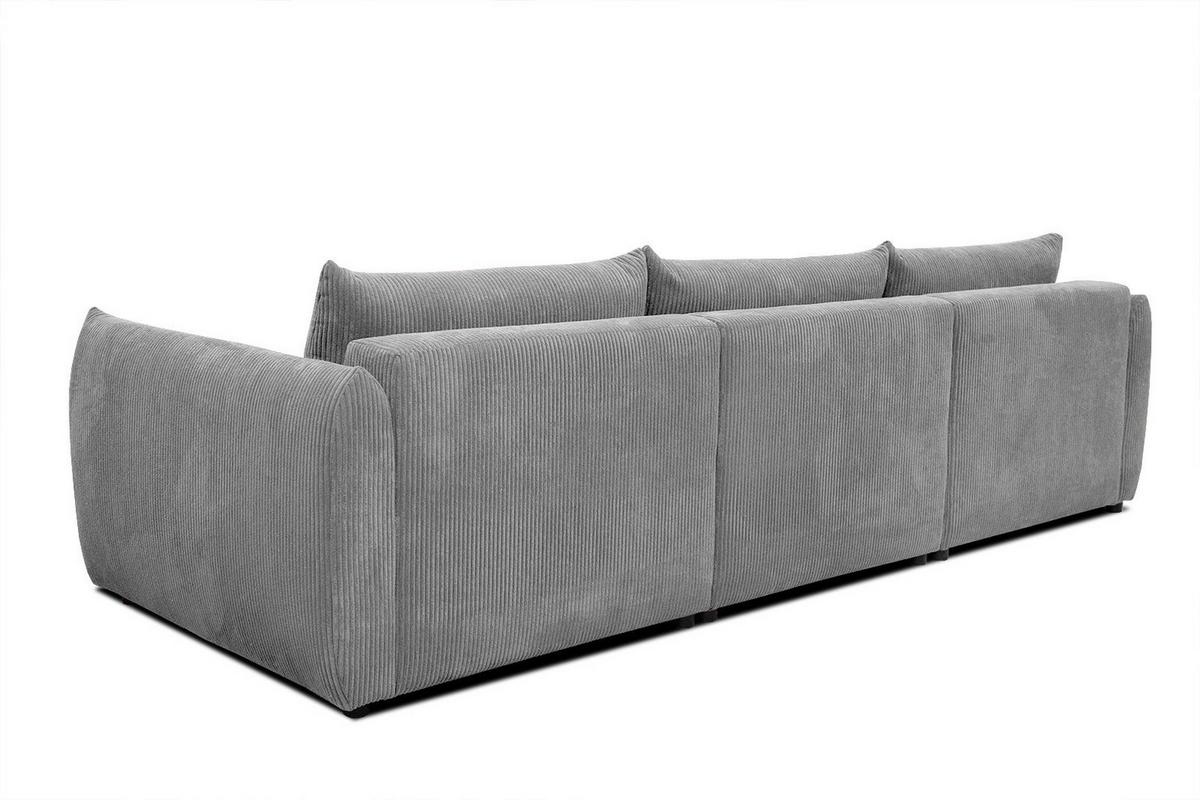 ECKSOFA TAUER 5-Sitzer, hellgrau - Hellgrau/Schwarz, Holzwerkstoff/Kunststoff (173/294cm) - Wozimo