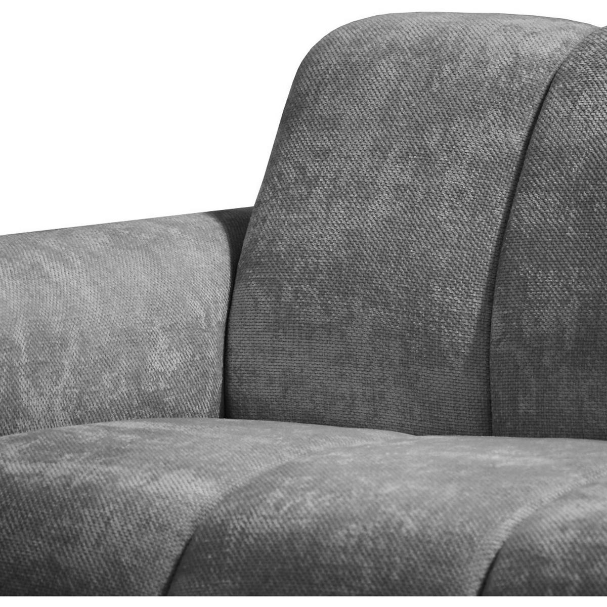 ECKSOFA Volare Mini ohne Schlaffunktion grau links, Vega-Stoff - Schwarz/Grau, Textil/Metall (256/165cm) - Beautysofa
