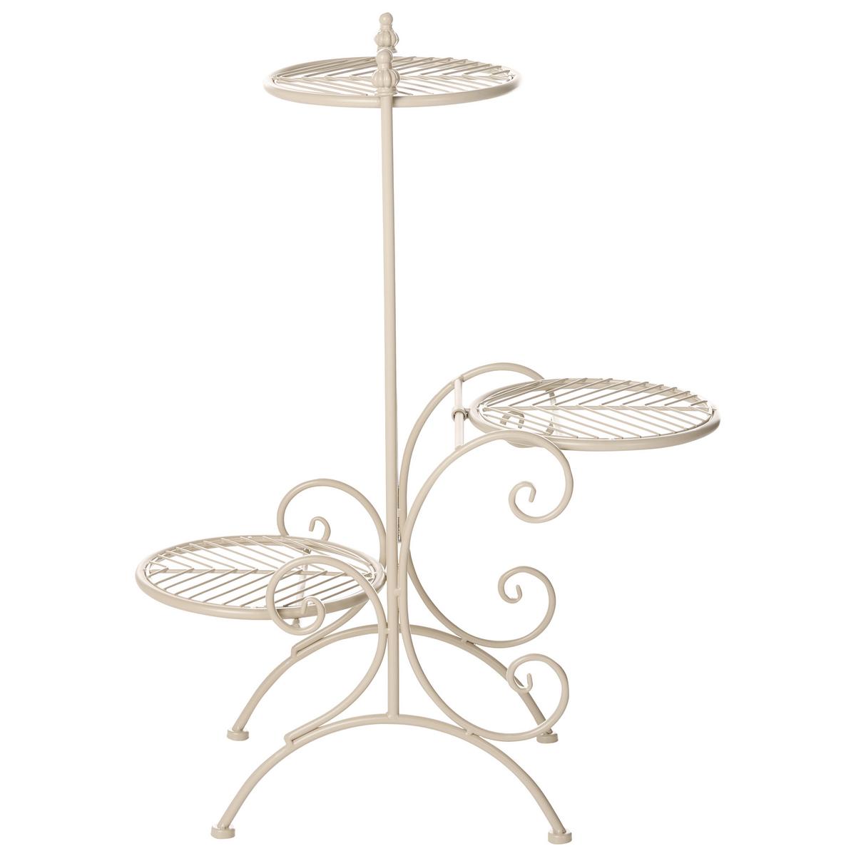 PFLANZENSTÄNDER Beige Asagao - Beige, Metall (71cm) - Beliani