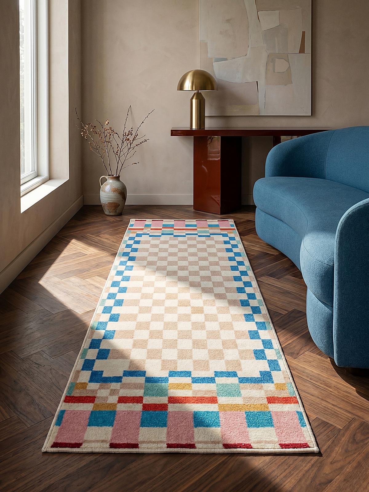 WOLLTEPPICH DAHLIA, geometrisch, Bunt, 80 x 300 cm - Multicolor, Textil (300/80cm) - KADIMA DESIGN