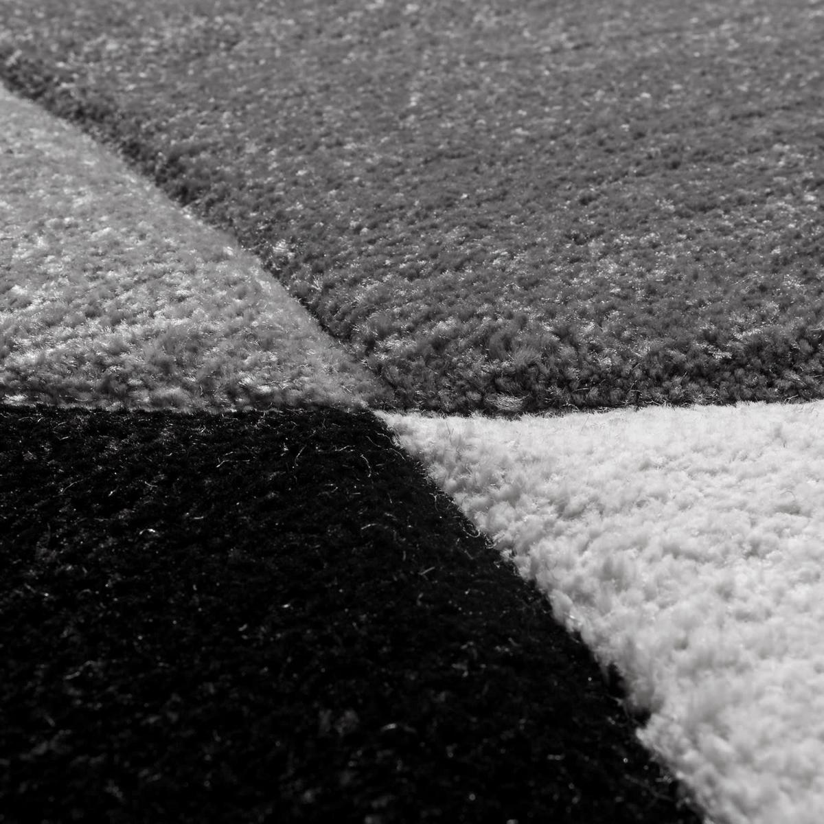 KURZFLORTEPPICH, abstrakt, aus Polypropylen, Florhöhe 12 mm, Schwarz, 80 x 150 cm - Schwarz, Textil (80/150cm) - KADIMA DESIGN
