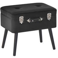 HOCKER Mallard 36/52/46 cm - Schwarz, Textil (52/46/36cm) - Beliani
