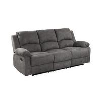 3-SITZER-RELAXSOFA Federkern, Liegefunktion verstellbar durch halbautomatische Relaxfunktion B204/T87/H97 cm, Mikrofaser Vintage Anthrazit/ 15131 - Anthrazit/Schwarz, Textil (204/97/87cm) - luma-home