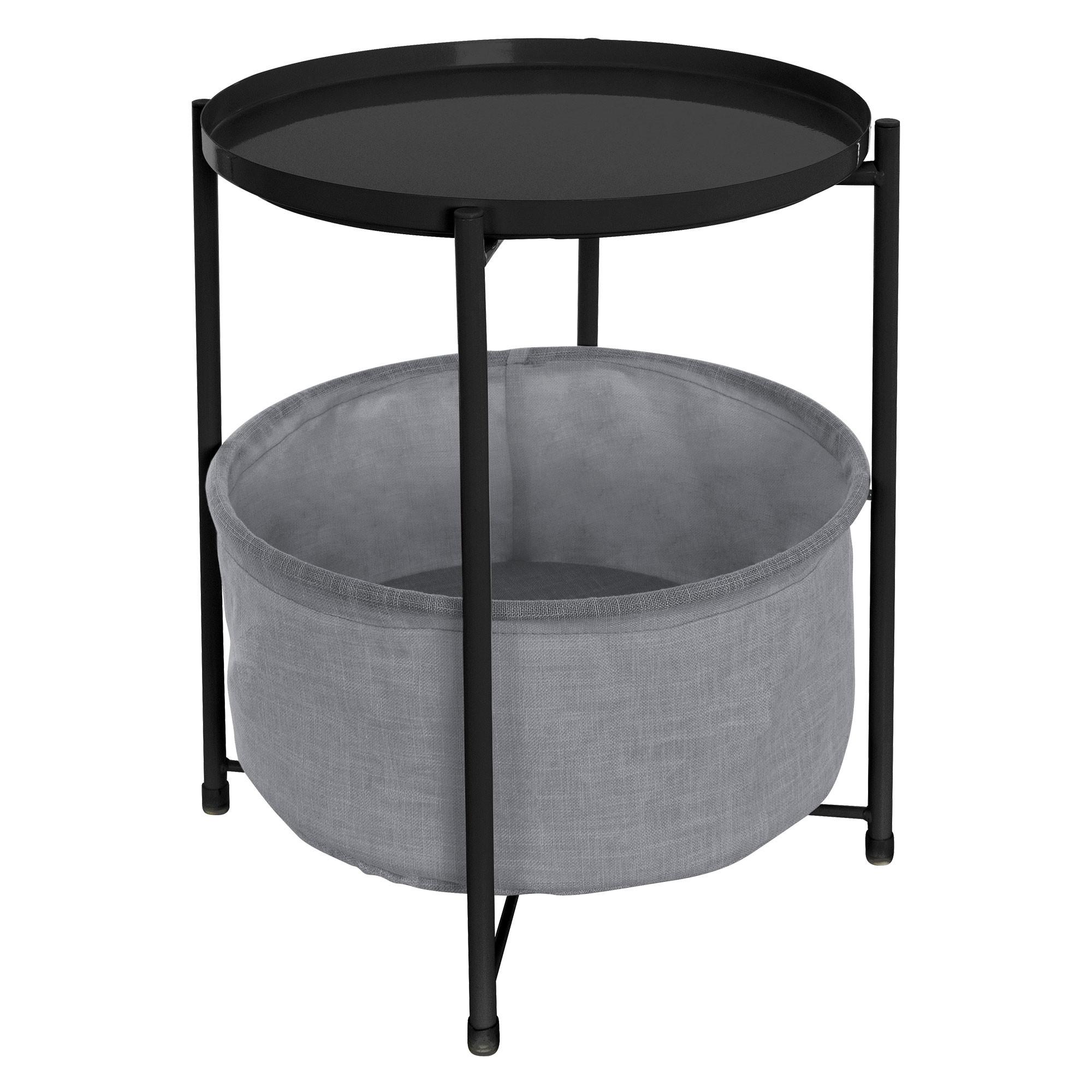 BEISTELLTISCH rund Ø45,5 x 52,5 cm Schwarz aus Metall - Schwarz, Metall (52.5/45.5/52.5cm) - ML-DESIGN