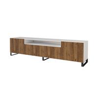LOWBOARD NOA-2-S 200x53x41 cm - Weiß / Katania - Eiche Wotan/Schwarz, Holzwerkstoff (200/53/41cm) - ALTDECOR