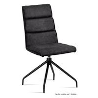 ESSZIMMERSTUHL drehbar (2er-Set) Domini 47x92x60 Schwarz/Anthrazit - Anthrazit/Schwarz, Kunststoff (60/92/47cm) - 58aufmkessel