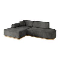 ECKSOFA Ottomane Links IREA-L1-v2 - 232x165x80 cm Ecru - Anthrazit, Holzwerkstoff/Textil (232/165cm) - ALTDECOR