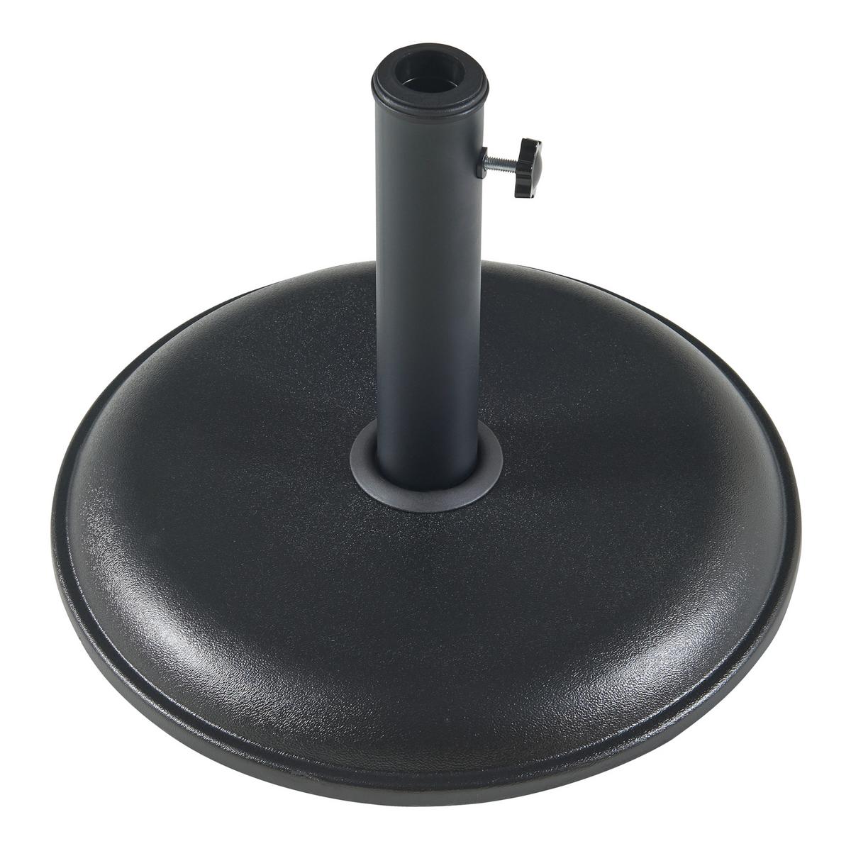 SONNENSCHIRMSTÄNDER Bionaz - Schwarz, Stein (45/45cm) - casa.pro
