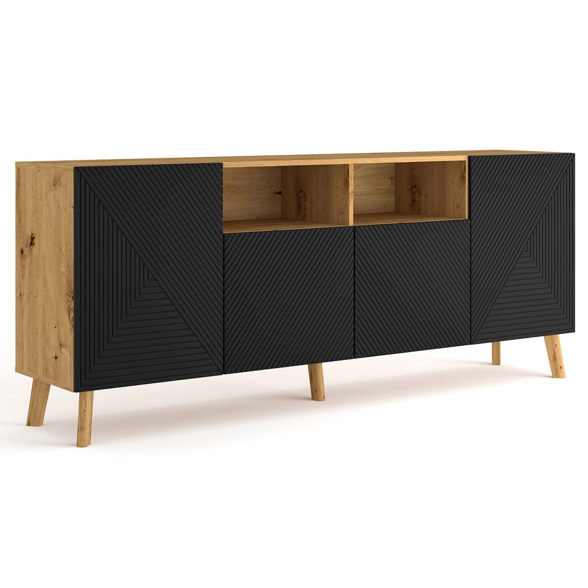 SIDEBOARD Nexa Holz und Schwarz - Schwarz, Holzwerkstoff (195/80/42cm) - Petits-meubles