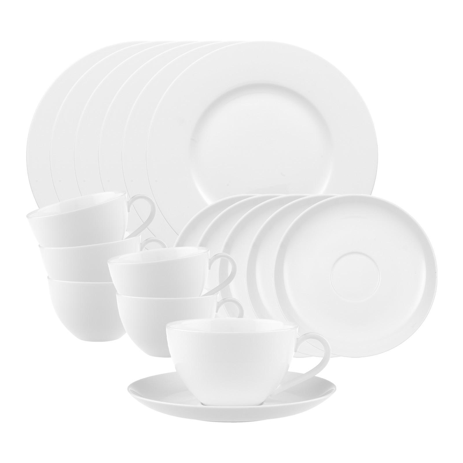 KAFFEESERVICE Anmut weiß 18-tlg. - Weiß, Keramik (2/2/2cm) - Villeroy & Boch
