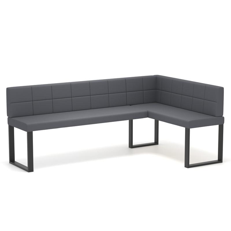 ECKBANK rechts SANA U Kunstleder gesteppt, 168/ 128 cm Grau - Grau, Kunststoff/Textil (128/168cm) - Idohome