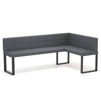 ECKBANK rechts SANA U Kunstleder gesteppt, 168/ 128 cm Grau - Grau, Kunststoff/Textil (128/168cm) - Idohome