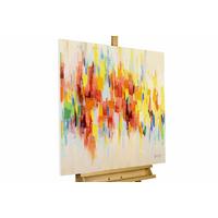ACRYLBILD HANDGEMALT 80/80 cm - Beige/Multicolor, Holz/Textil (80/80cm) - KUNSTLOFT
