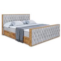 BOXBETT mit Matratze H3 und Lattenrost - LOLLI5-Z - 180x200 - Grau Monolith - Grau, Holzwerkstoff (180/200cm) - ALTDECOR