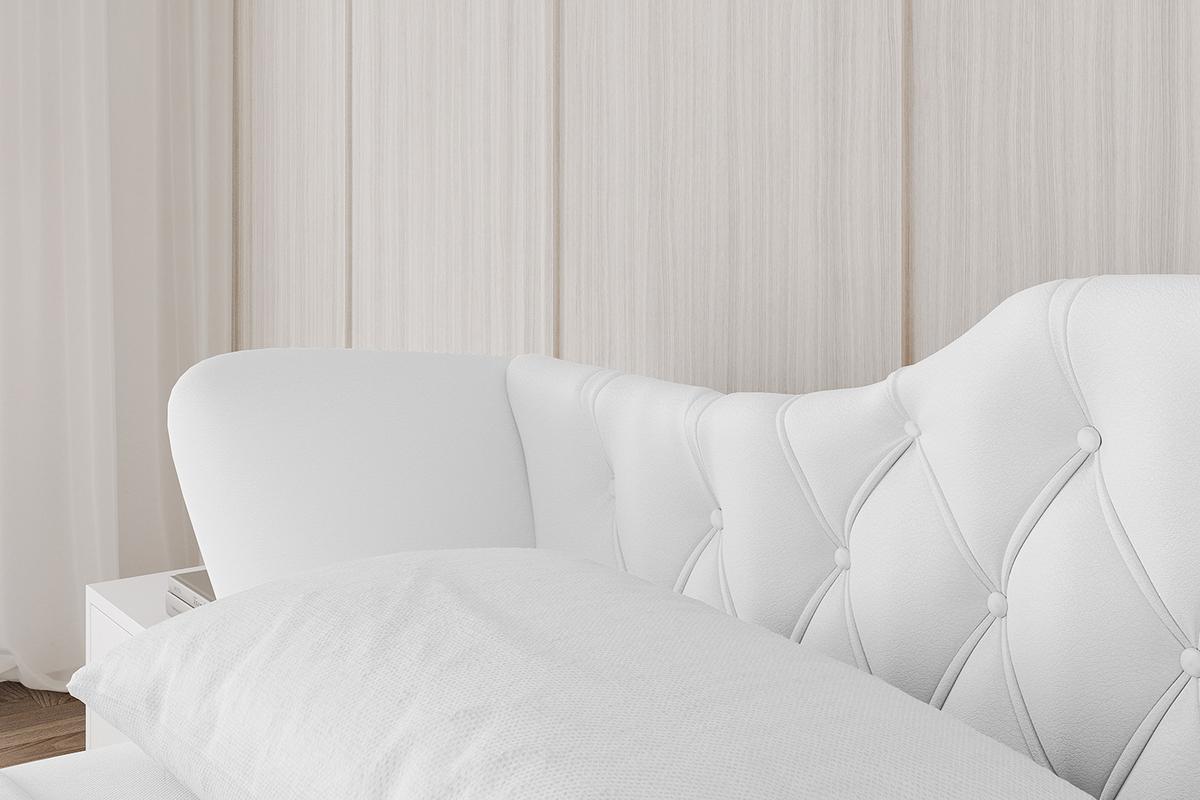 POLSTERBETT mit Bettkasten und Lattenrost, Boxbett ohne Matratze - ZORAN-V1 120x200 Weiß Kunstleder - Weiß Hochglanz, Holzwerkstoff/Textil (120/200cm) - ALTDECOR