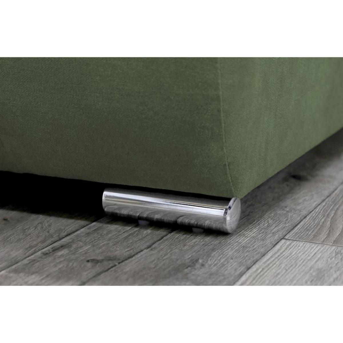 WOHNLANDSCHAFT Draco U grün - Chromfarben/Grün, Textil/Metall (350/85/185cm) - Beautysofa