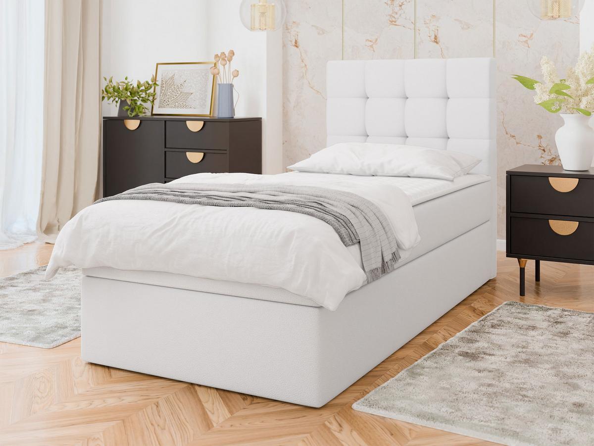 BOXBETT Luanda Single - H3 - Schwarz/Weiß, Holz/Kunststoff (80/200cm) - MIRJAN24