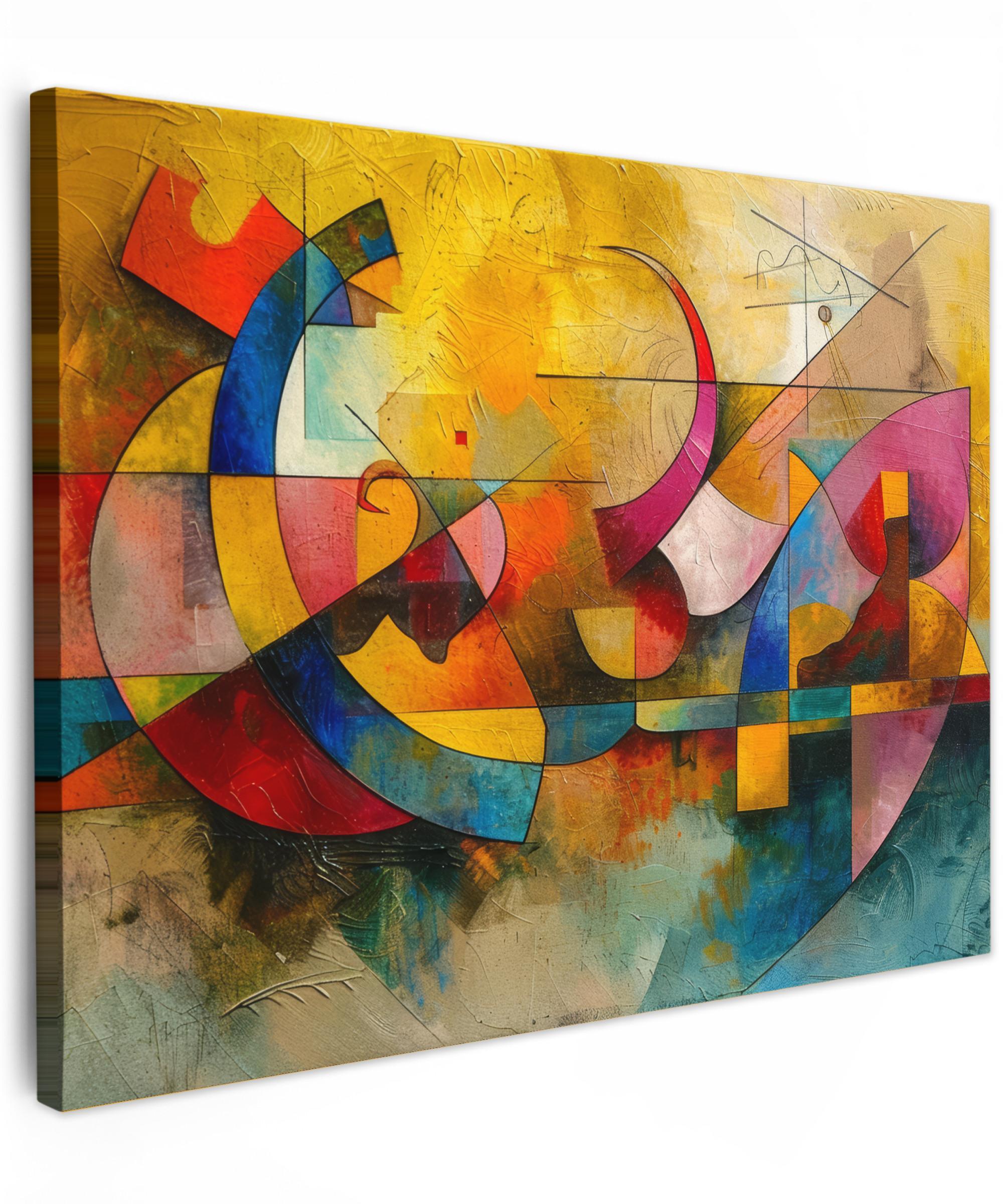 LEINWANDBILD Kunst - Abstrakt - Modern Wandbilder 80x60 cm - Gelb, Textil (80/60cm) - MuchoWow