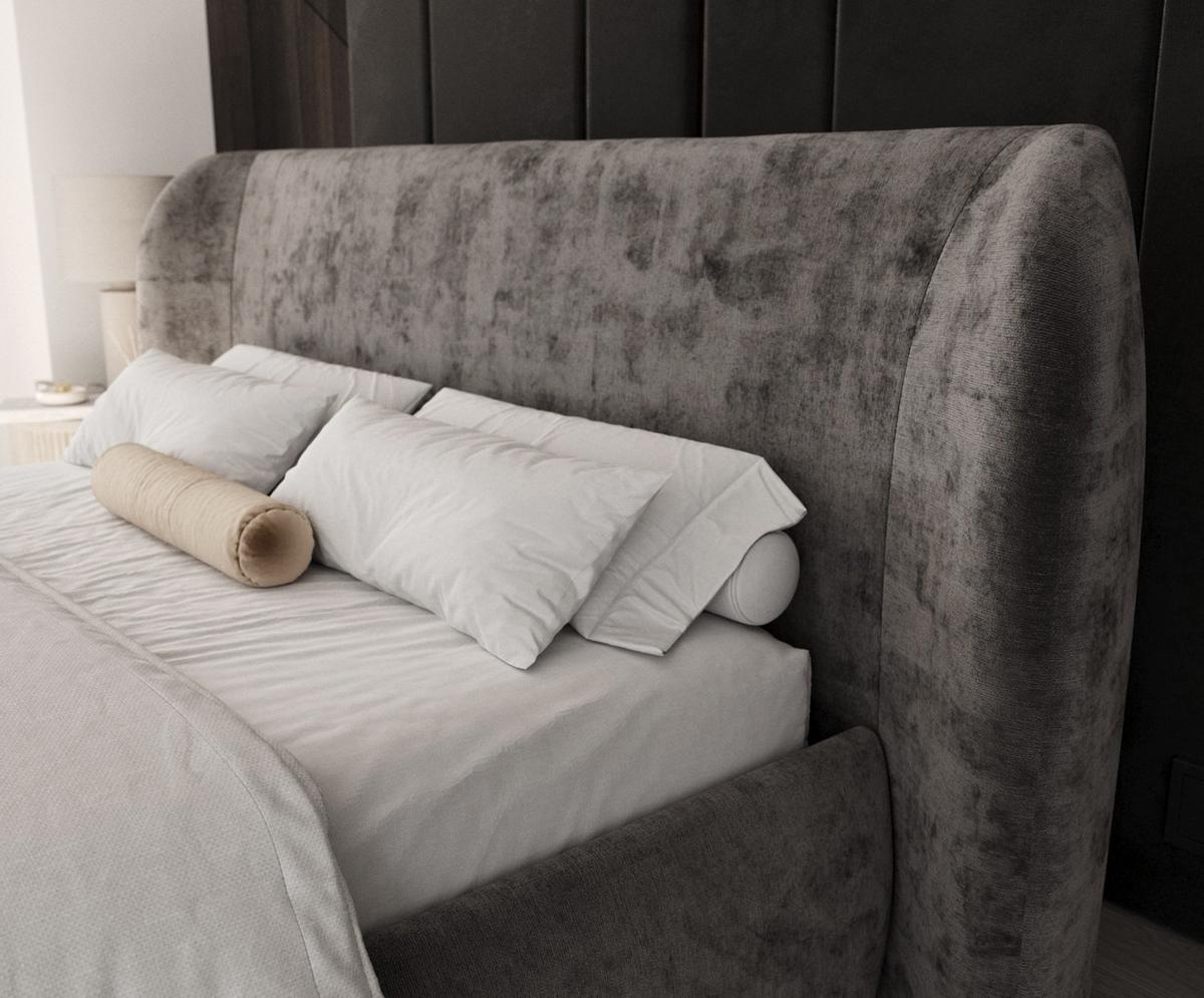 POLSTERBETT Bellano mit Stauraum 160/200 cm Stahl im Lotta Stoff - Graphitfarben/Schwarz, Holz/Holzwerkstoff (160/200cm) - AltaBeds
