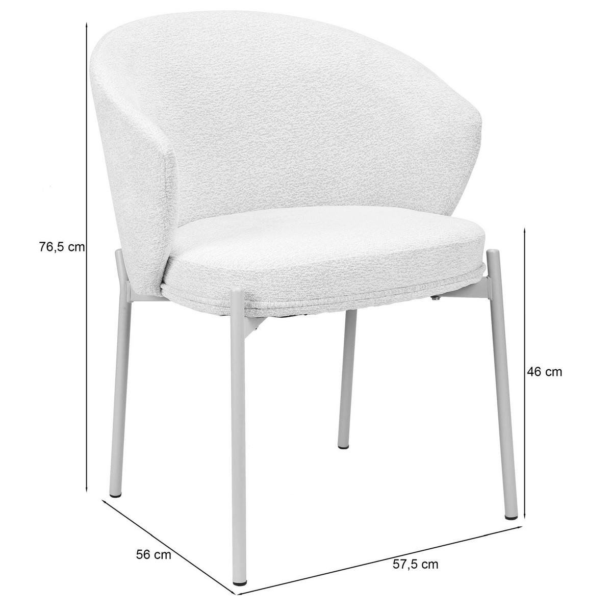 POLSTERSTUHL Atisly Hellbeige - Ecru/Beige, Textil/Metall (57.5/76.5/56cm) - Selsey