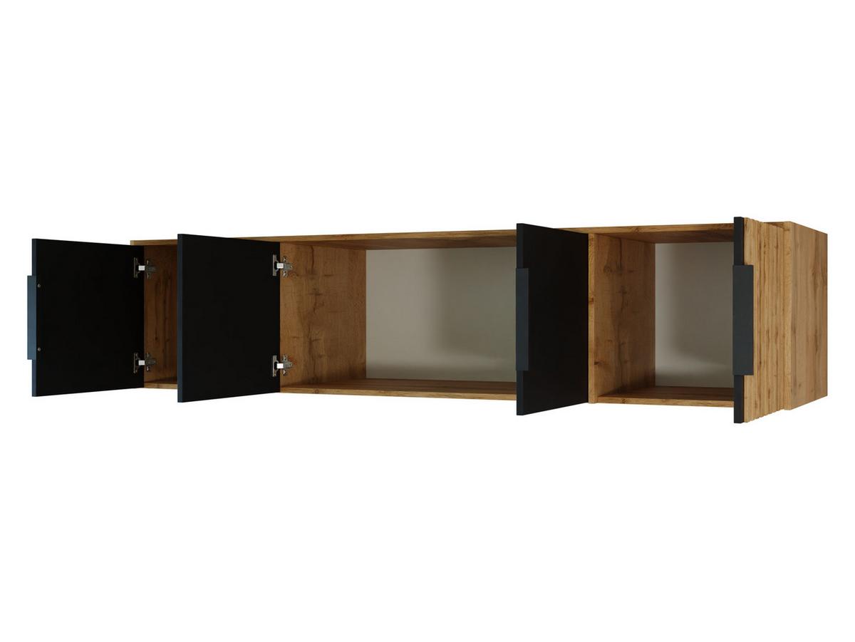KLEIDERSCHRANK Bali Lux D4 mit Schrankaufsatz - Schwarz/Braun, Holzwerkstoff/Metall (196/245/58cm) - MIRJAN24
