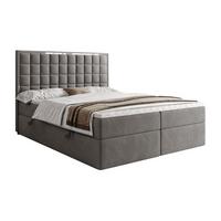 BOXSPRINGBETT ISADORA SILVER mit Bettkasten und Topper 180x200 cm Royal Velvet 250 - Grau, Textil - Lookway