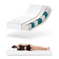 MATRATZE H2 90x200 cm – 7 Zonen Federkernmatratze 18 cm – Kaltschaum Komfortpolsterung – atmungsaktive Matratze mit waschbarem Bezug - Weiß, Textil (90/200cm) - Mister Sandman