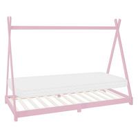 KINDERBETT Tipi mit Matratze 90x200 cm Rosa - Pink, Holz (90/200cm) - ML-DESIGN
