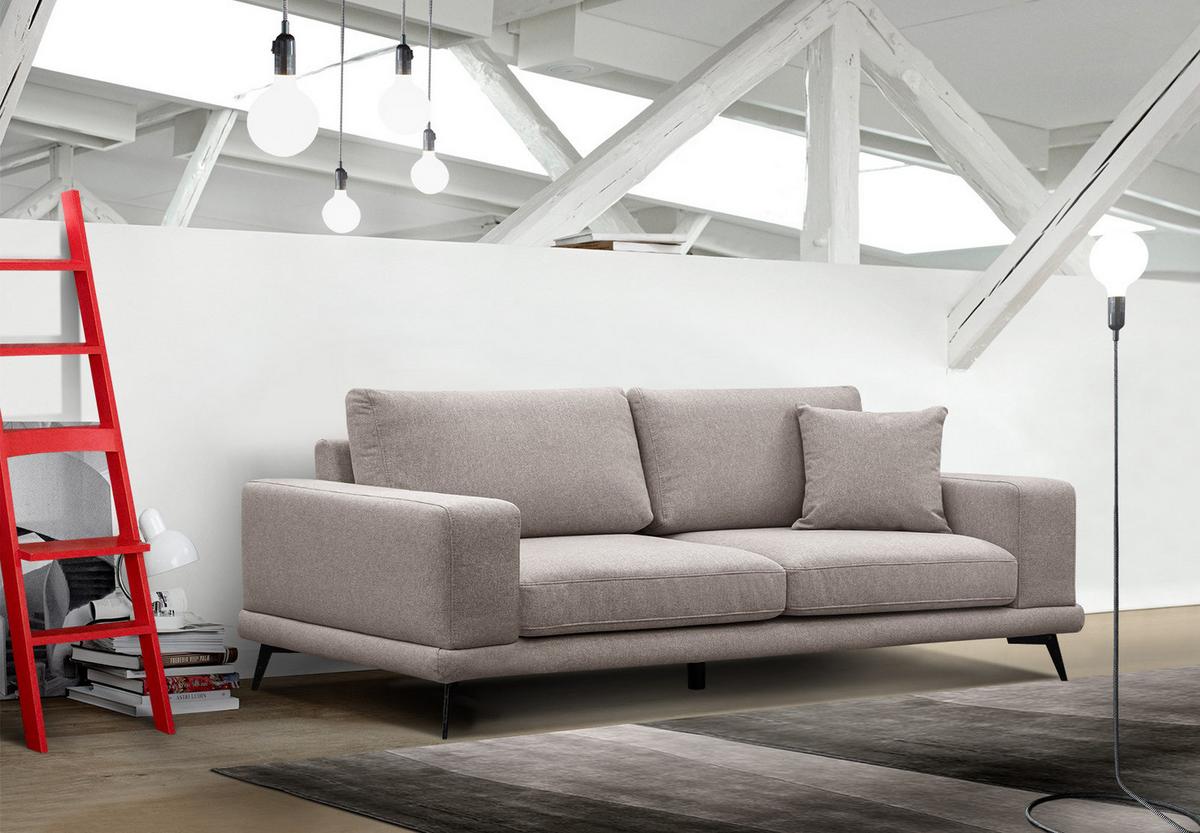 SOFA MEDIOLANE 3-Sitzer, taupe - Taupe, Holzwerkstoff/Textil (233/87/96cm) - Wozimo