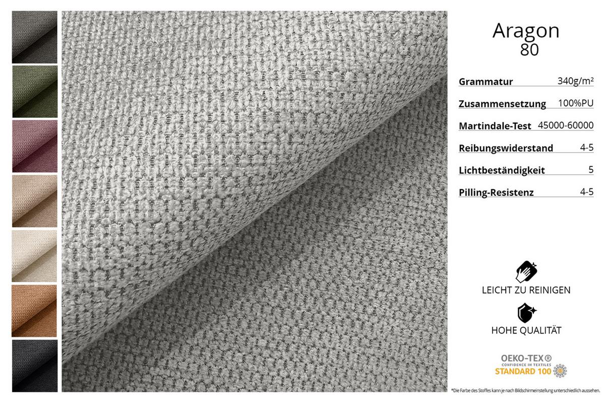 ECKSOFA mit Schlaffunktion und Bettkasten LIRA-L - 264x172x89 Hellgrau - Hellgrau, Holzwerkstoff/Textil (172/264cm) - ALTDECOR