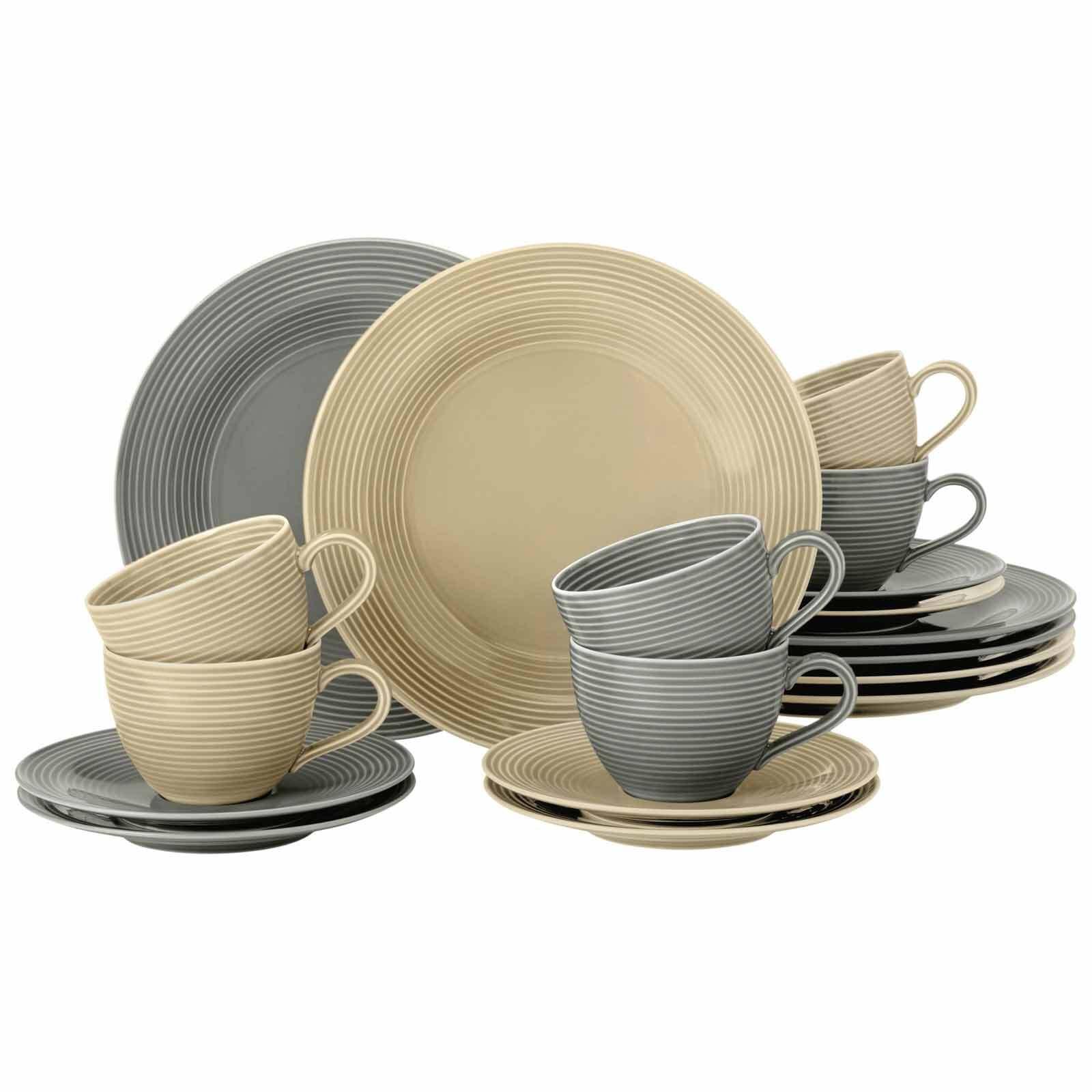 KAFFEESERVICE Beat Color Glaze beige-grau 18-tlg. - Beige/Grau, Keramik (24/18.1/43cm) - Seltmann Weiden