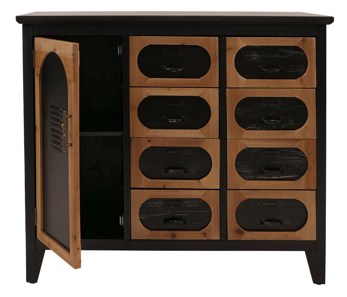 APOTHEKERKOMMODE Schwarz - Schwarz, Holz (91/80/40cm) - MCW