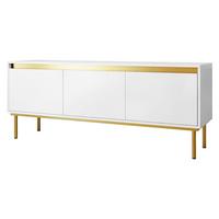 TV-LOWBOARD Carmesi 3D - Goldfarben/Weiß, Holzwerkstoff/Metall (150/60/40cm) - MIRJAN24