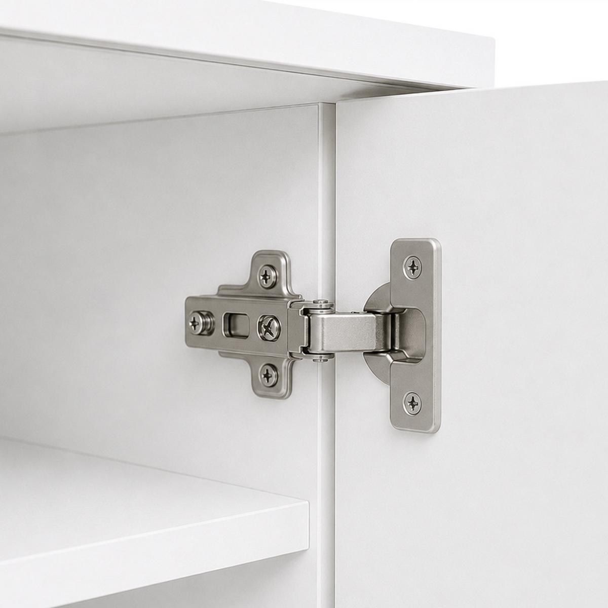 KOMMODE Selena mit 2 Türen und 2 Schubladen, Metallfüße, Selbstschließer, Kaschmir, 100 cm - Kaschmir/Schwarz, Holzwerkstoff/Metall (101/85/40cm) - Beautysofa